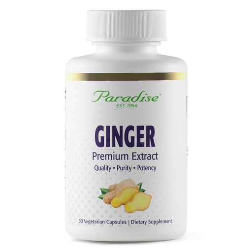 [BRSWIYT3PMCBODA3] Paradise Herbs Premium Ginger Extract for Digestive Health, Super Potent, Ultra Pure, Vegan, Non-GMO, Gluten Free, 60 Vegetarian Capsules