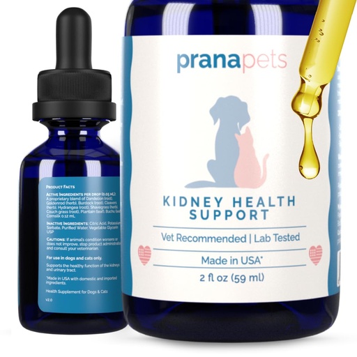 [BRSWKGABOAGB63D4] PranaPets Kidney Health Support Supplement for Cats | Naturally Supports Healthy Kidney Function in Cats | Herbal Formula Helps Inflammation & Symptoms of Kidney Issues