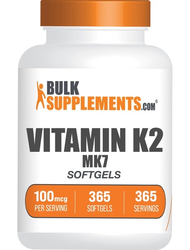 [BRSRM2YBC4IWCDLB] BulkSupplements.com Vitamin K2 Softgels - Vitamin K2 MK7, Vitamin Supplements - Gluten Free, 1 Softgel per Serving, 365 Count (Pack of 1)