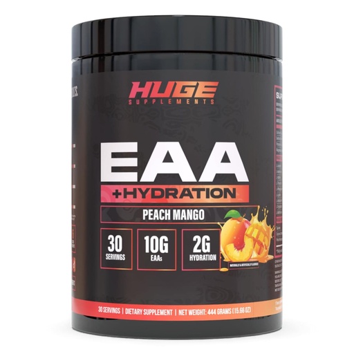[BRSRAGDQBN7AKCL4] Huge EAA + Hydration, Essential Amino Acids Powder, EAAs & BCAAs, Intra & Post Workout Recovery Powder, Muscle Growth, Recovery & Performance, 10g EAAs & Electrolytes, Peach Mango, 30 Servings