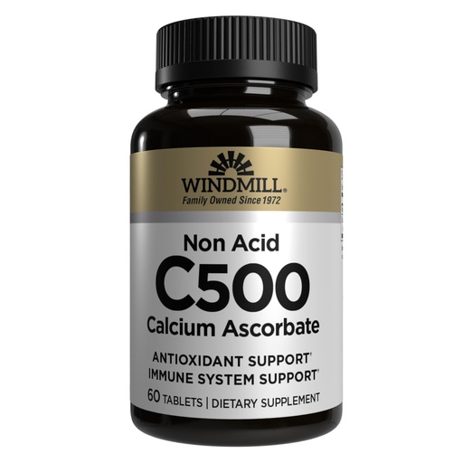 [BRSWIYYLBADRSEI3] Vitamin C Tablet 500mg Non-Acid Wmill - 60 by Windmill