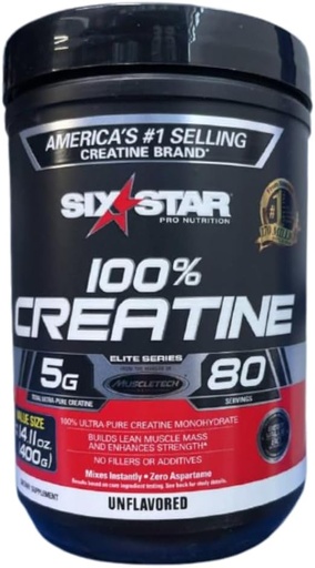 [BRSWIFQ5CQAGCFL2] Six Star Creatine Monohydrate Elite 100% Creatine Monohydrate Powder | Post Workout Muscle Recovery & Muscle Builder | Micronized Creatine Powder | Mass Gainer | Unflavored (80 Servings)
