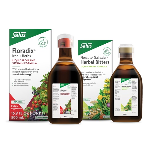 [BRSRAHA7OAHR63L2] Floradix by Salus Gallexier Herbal Bitters (8.5 oz) & Iron & Herbs (16.9 oz) Bundle - Herbal Bitter for Digestive Support* - Iron Supplement for Healthy Energy Support*