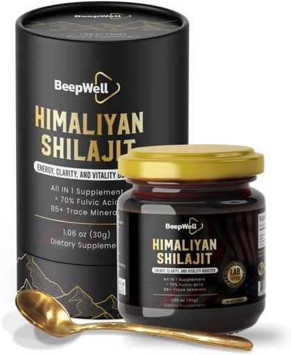 [BRSRAEAFDIHQGC3F] Generic BeepWell Shilajit Resin – Pure Organic Himalayan Shilajit Natural Resin Men Women Chilajil 70% Fulvic Acid 85+ Trace Minerals 60 Servings 1.06 oz