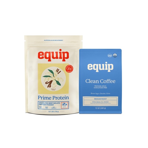 [BRSRABQNCJYWMD32] Equip Foods Prime Protein Powder Vanilla & Gold Standard Clean Coffee