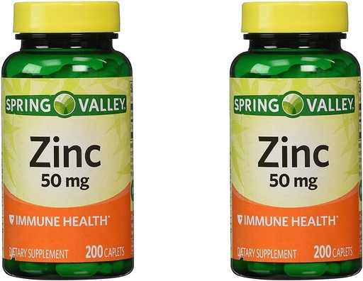 [BRSWGYD6CQCBYETJ] Spring Valley Zinc 50 mg, 200 Ct (2 Pack)