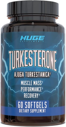 [BRSRMFIYOUBGM3AY] Turkesterone Supplement (500mg) Ajuga Turkestanica Extract, Improve Lean Muscle Mass, Exercise Performance, Improve Muscle Recovery with Our Softgel Absorption Technology (60 Softgels)