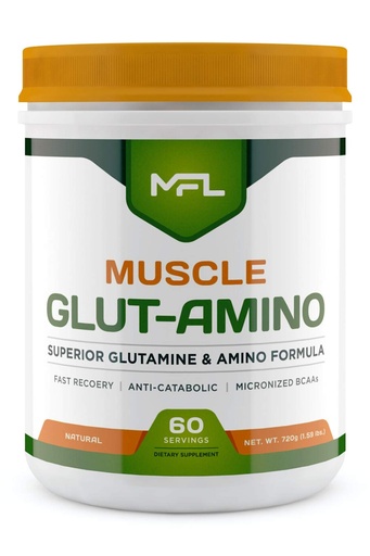 [BRSWIBAKCN5QK3TA] MFL Muscle Glut-Amino | Glutamine Complex | Amino Complex | 0 Sugar | Sweetened with Stevia | All-Natural | 60 Servings (Natural)