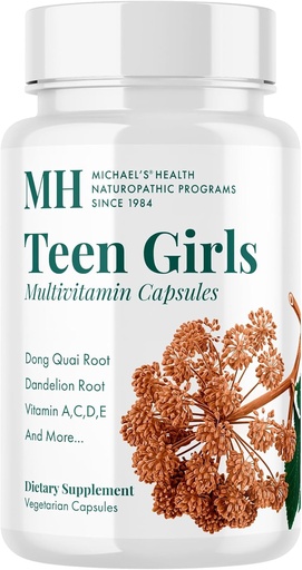 [BRSWKEYECENBWELK] Здравеопазването на MICHAEL'S Naturopathic Programs Teen Girls Multiвитамини - 120 Вегетариански капсули - Хранителни вещества за здравословен растеж и развитие - Kosher - 60 Сервиз
