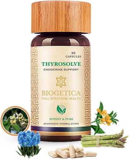 [BRSWYYD3BEBR63L3] Thyroid Support Supplement - Natural Thyroid Support - Vegetarian & Non-GMO - 100% Vegan Ayurveda Supplement - 80 Capsules