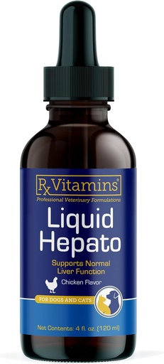 [BRSROCT3DF7BYH3B] Rx Vitamins Liquid Hepato - Liquid Liver Support Supplement with Milk Thistle Extract - Hepatic Dog Supplement Enriched with Vitamin B Complex - Chicken Flavor (4oz)
