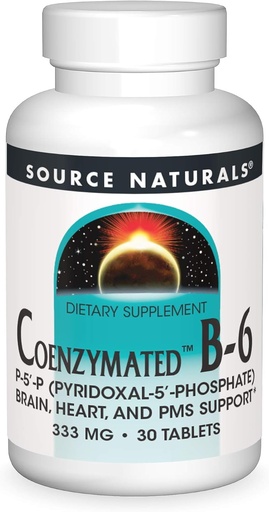 [BRSWIYYPOIJW2AA5] Source Naturals Coenzymated B-6, Promotes a Healthy Nervous System*, 333mg - 30 Tablets