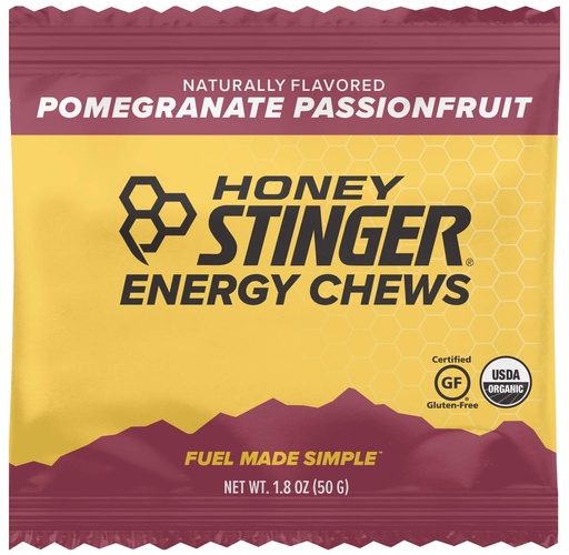 [BRSWGGD3BN7AOG34] Honey Stinger Organic Energy Chews, Pomegranate Passionfruit, 1.8 Ounce