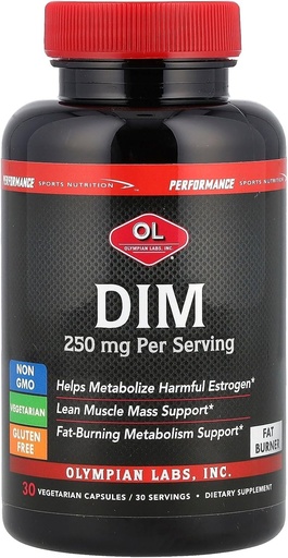 [BRSWIYQ4DEIQ2A36] Olympian Labs Performance DIM Supplement 250mg - DIM Diindolylmethane 30 Capsules (30 Day Supply)