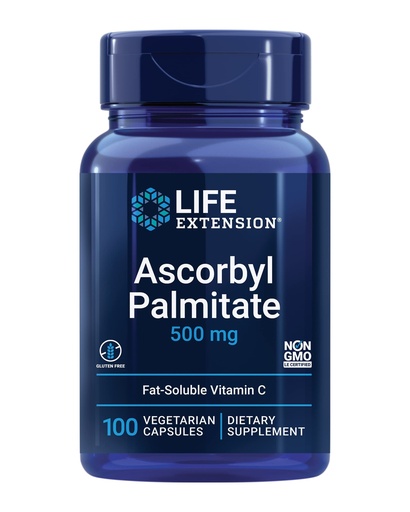 [BRSWIEYQOYCRK2DC] Life Extension Ascorbyl Palmitate 500mg – Fat-Soluble Vitamin C Supplement for Immune Support and Longevity – Water-Soluble Gluten-Free, Non-GMO, Vegetarian – 100 Capsules