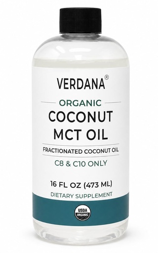 [BRSWGAIKCQBROALP] Verdana USDA Organic Coconut MCT Oil, 16 fl oz, Food Grade, C8 & C10 Only, Non-GMO, Kosher, Keto & Paleo Friendly, No Palm Kernel Oil