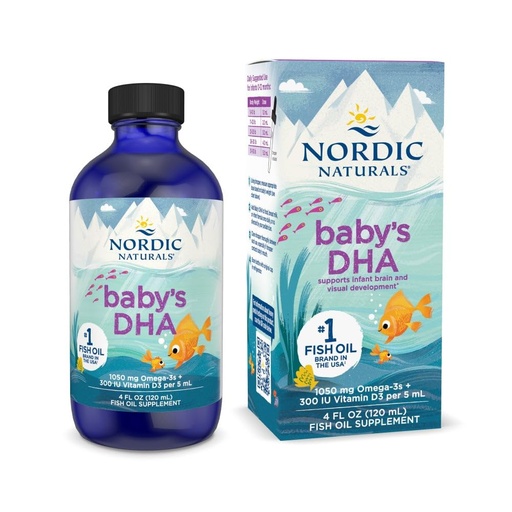 [BRSWIFI4OMEAGGD2] Nordic Naturals Baby’s DHA, Unflavored - 4 oz - 1050 mg Omega-3 + 300 IU Vitamin D3 - Supports Brain, Vision & Nervous System Development in Babies - Non-GMO - Servings May Vary