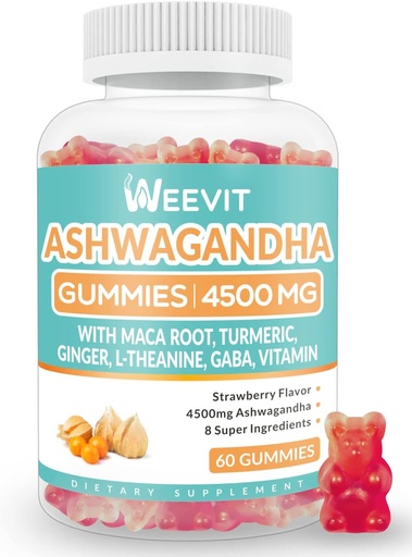 [BRSROH3YAF5BYEYY] Sugar Free Ashwagandha Gummies for Women & Men, Ashwagandha Gummy with Maca Root Powder