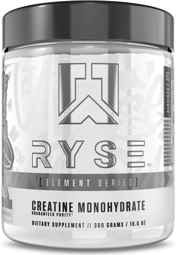 [BRSW22YCCEFRQ3A6] RYSE Creatine Monohydrate Powder - Unflavored - Υποστηρίζει άνδρες και γυναίκες Lean μυϊκή ανάπτυξη, δύναμη, και αντοχή - Βοηθά στη μείωση της κόπωσης και τη βελτίωση της αποκατάστασης προπόνηση - 60 εξυπηρετεί