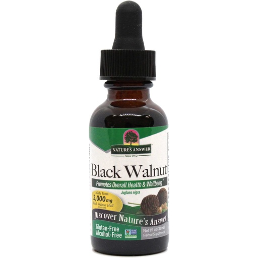 [BRSWIY35AIMRA2TI] Nature's Answer Black Walnut Hull 2000 mg, 1 oz - Alcohol-Free Natural Cleanser - Promotes Overall Well Being - Vegetarian, Vegan, Gluten Free, Non-GMO, No Preservatives or Artificial Flavors