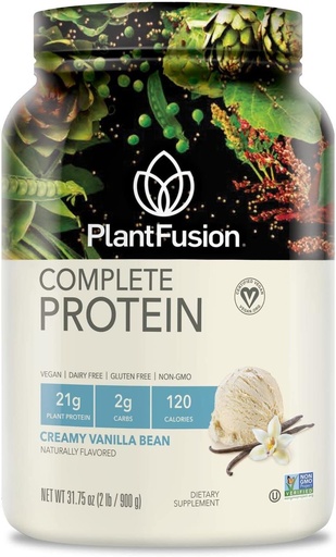[BRSWIYDYAUGBSA3K] PlantFusion Повний Vegan Білок Порошок - Порошок з рослинами На основі білків з BCAA, Травні ферменти і рослинний протеїн - Кето, Глютен Безкоштовно, Соя Безкоштовно, Не-Dairy, Ні Цукор, Не-GMO - Ваніль Бун 2 фунт