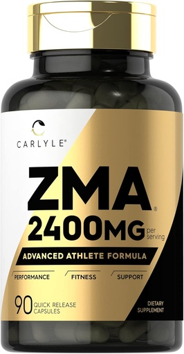 [BRSW2ZQPAB7RSH3X] Carlyle ZMA Supplement для чоловіків і жінок 2400mg 90 Count Не-GMO, Глютен Безкоштовна формула
