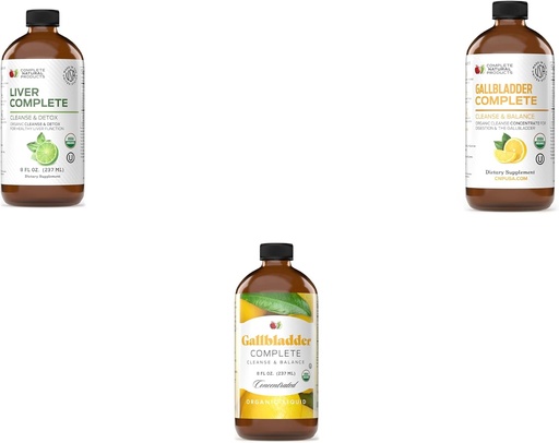 [BRSROHQTOB7AGHYY] Complete Natural Products Liver Complete 8oz, Gallbladder Complete 8oz & Gallbladder Cleanse and Balance 8oz Bundle