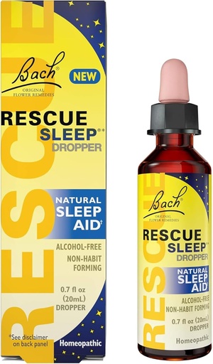 [BRSWYBI3BEORAHLK] Bach RESCUE SLEEP Σταγονομετρητής 20mL, Φυσική Βοήθεια για τον Ύπνο, Ομοιοπαθητικό Απόσταγμα Λουλούδι, Χωρίς Μελατονίνη, Ζάχαρη, & Γλουτένη, Οικογένεια-Φιλική, Μη αλκοολούχα Formula