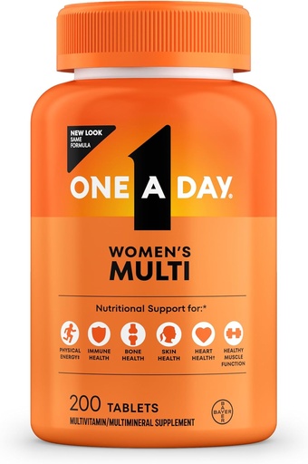 [BRSW2AYLBAHBAFL6] One A Day Multivitamin for Women- Daily Vitamins for Woman with Biotin, Calcium, Folic Acid, Iron ' Zinc, Complete Women’s Vitamins, 200 Ct (Packaging May Vary)