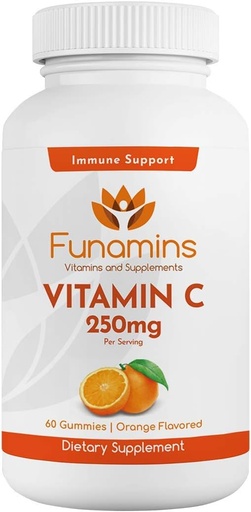 [BRSWYAQHBN6QAE3H] Vitamin C Gummies, 250mg per Serving, 60 Count, Vegan, Antioxident, Immune Support, Muscle, Joints; for Kids & Adults; Orange Flavor