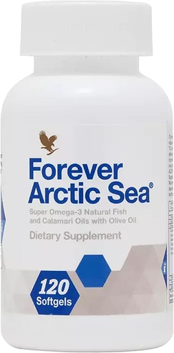 [BRSWIZ34OECBGDDG] Forever Living - Arctic Sea Omega-3 - Supplement, EPA og DHA Fatty Acid Blend, støtter hjerte, hjerne, og øye helse, Glutenfri, 120 Softgels