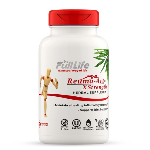 [BRSWGHT3CF7GYC35] Full Life Reuma-Art X Strength – 400 mg Herbal Supplements - Supports Joint Flexibility – 180 Veggie Capsules