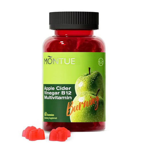 [BRSRAAIPOQJQGFLH] Montue NEWELLME Apple Cider Vinegar Gummies B12 Multivitamin,ACV Supplement Gummy Vitamins,Vegetarian Supplement for Women & Men,Non GMO,Support Normal Energy Levels & Gut Health 60 Gummies (60)