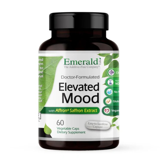[BRSRMHACOJYQI33U] Emerald Labs Elevated Mood - Stress Management Supplement with Sensoril Ashwagandha Extract & Affron Saffron Extract - 60 Vegetable Capsules (30-Day Supply)