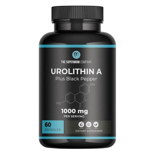 [BRSRAYIKBNYGY334] Urolithin A Plus Black Pepper Dietary Supplement - 1000mg per Serving, 60 Vegetable Capsules
