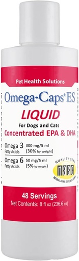 [BRSWIZQGAJ6A22IV] Liquid for Dogs and Cats High Potency Omega-3 and Omega-6 Fatty Acids Concentrated EPA and DHA Fish Oil Supplement Vet Formulated Made in USA Skin Coat Joint and Heart Health 8 fl oz 48 Servings