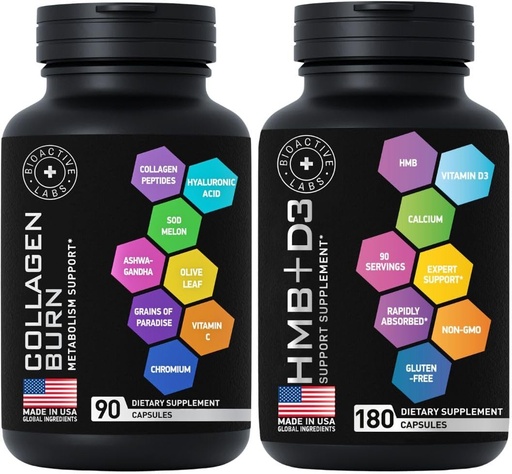 [BRSROGI6BMJWOFYY] Thermogenic Multi Collagen Burn and HMB D3 Supplement - Fitness and Weight Loss Bundle