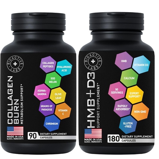 [BRSROGI6BMJWOFYY] Thermogenic Multi Collagen Burn and HMB D3 Supplement - Fitness and Weight Loss Bundle