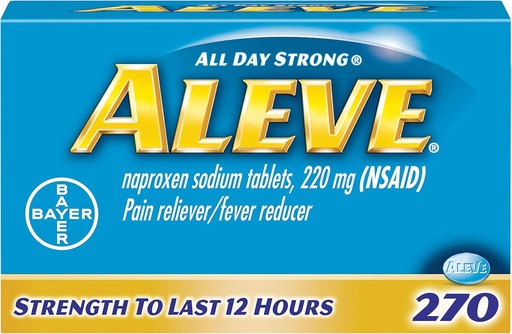 [BRSWI2QYOYCQYEDI] Aleve Caplets , Naproxen Naatrium 220 mg ( NSAID ) , Valu leevendaja / palaviku vähendaja , # 1 Ortopeediline Kirurg Soovitatav , 270 Count