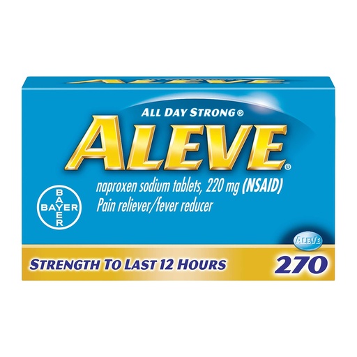 [BRSWI2QYOYCQYEDI] Aleve Caplets, Naproxen Sodium 220 mg (NSAID), Pain Reliever/Fever Reducer, #1 Orthopedic Surgeon Recommended, 270 Count
