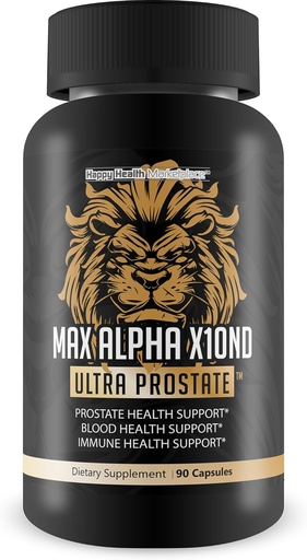 [BRSROFQ6BMAQKYDH] Max Alpha X10ND Ultra Prostate - T Prostate Support for Men - Promote Energy & Endurance - Blood Flow Support for Prostate Health with Vitamin D, Ginseng, Green Tea & Zinc - Immune Support Benefits
