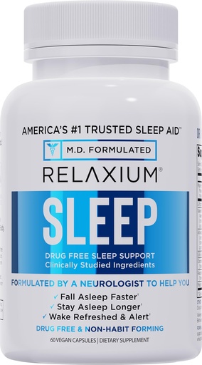 [BRSROADYCIBAOGTD] Relaxium Sleep Aid for Adults– Professional Strength Formula | 5mg Melatonin, Magnesium Glycinate, Valerest & Ashwagandha | Non-Habit Forming Sleep Support | 30-Day Supply