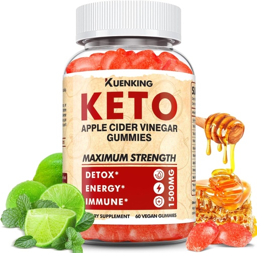 [BRSRAFICBANBQCLX] Keto ACV Gummies Advanced Formula, Apple Cider Vinegar Gummies Geformuleerd met Granaatappel Beet Juice Powder B12, 1500MG Vegan Non GMO 56 Gummys