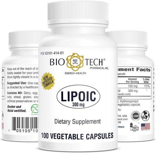 [BRSWIEAMAR5GC3DK] Biotech Pharmacal - lipoiinihappo (300 mg) - 100