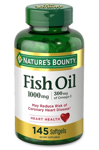 [BRSWGZL6BZ5BGHI2] Aceite de pescado abundante de la naturaleza Omega-3 1000 mg Softgels 145 ea