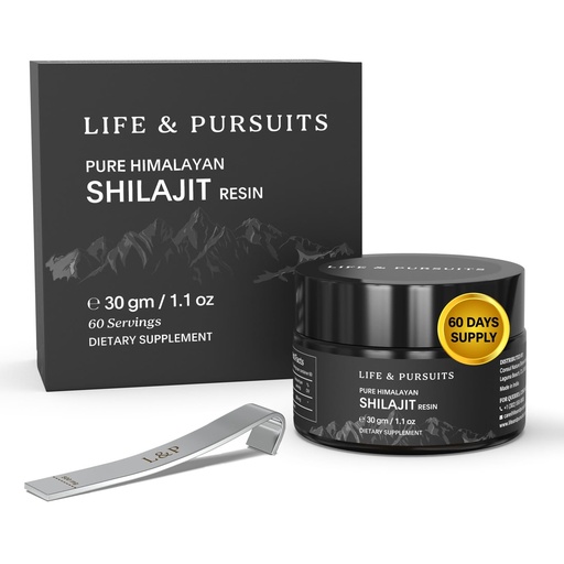 [BRSROAD3CUNB43AY] Life & Pursuits Pure Authentic Himalayan Shilajit Resin | Min. 75% Fulvic Acid, Lab Tested, Natural Gold Grade, 85+ Trace Minerals (Pack of 1)