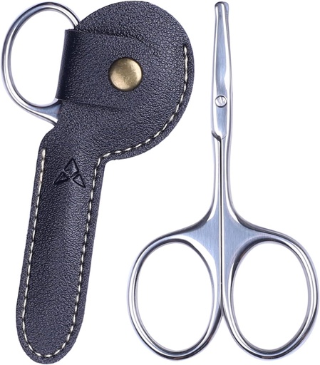 [BRSRMZL6OIORUYA7] 3.75" Nose Hair Scissors, Round Tip Small Facial Mustache Scissors for Men's Trimming