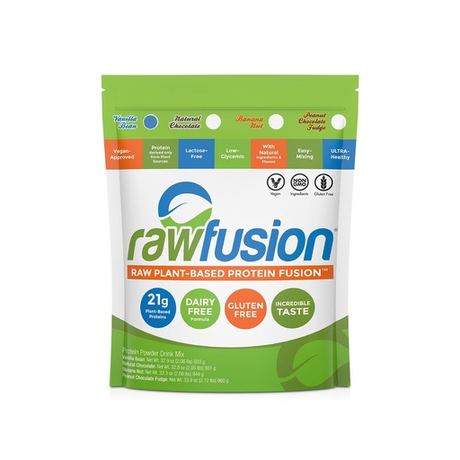 [BRSWIEIBCIEBUC3M] Rawfusion Vegan Protein Powder, Vanilla Bean – 30 Servings, 21g Plant-Based Protein, Low Net Carbs, Non-Dairy, Gluten-Free, Soy-Free, Kosher, Non-GMO, 2.06lbs