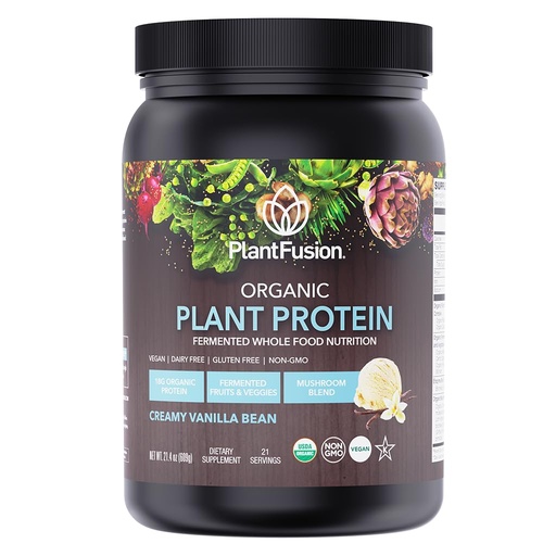 [BRSWIBI6PMJW22DE] SOTRU Organic Vegan Protein Powder - Whole Food, Plant Based Protein Powder with Green Superfoods, Enzymes & Probiotics - USDA Certified Organic, Non-GMO, Gluten-Free - Vanilla 18.5 oz, 21 Servings