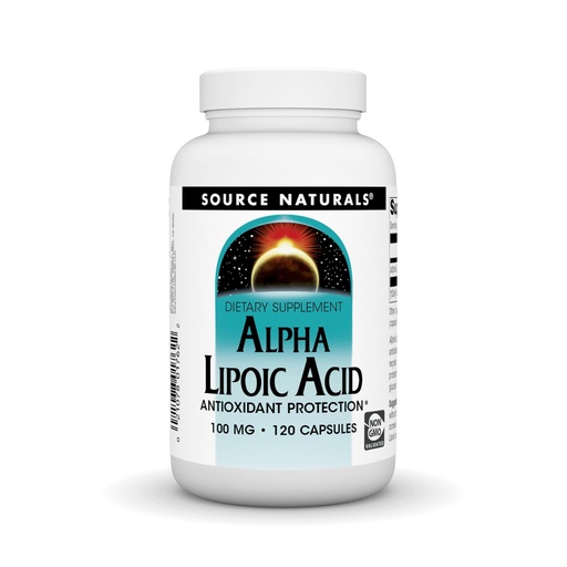 [BRSWIYQOAUMRODA7] Source Naturals Alpha Lipoic Acid 100 mg Supports Healthy Sugar Metabolism, Liver Function & Energy Generation - 120 Capsules